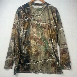 RedHead Realtree Camo Men’s Size LARGE Crew Neck Long Sleeve Tee Shirt Hunting